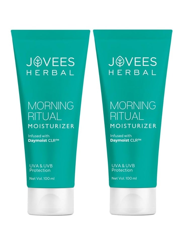 Jovees Herbal Morning Ritual Moisturizer | Prevents Dark Spots | Reduces Fine Line & Improves Skin Elasticity | UVA & UVB Protection | Nourishes & Hydrates Skin | All Skin Types 100ml Pack of 2